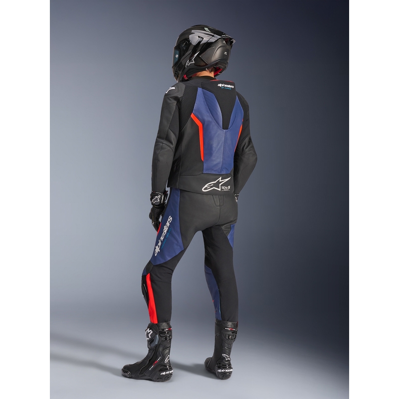 Alpinestars GP Force V2 zweiteiliger Motorradanzug schwarz-blau-fluoreszierend rot