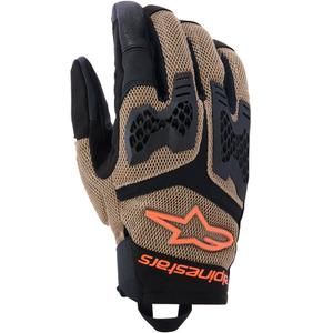 Alpinestars Manti Air Motorradhandschuhe, dunkelkhaki-schwarz-fluoreszierend orange