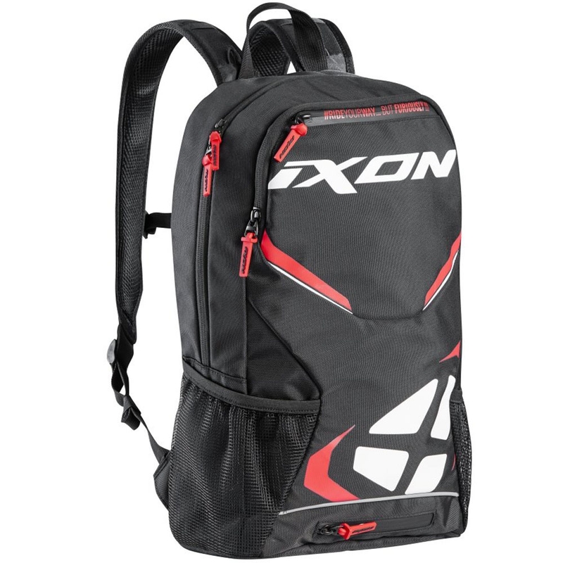 Motorradrucksack IXON R-Tension 23 schwarz-weiß-rot