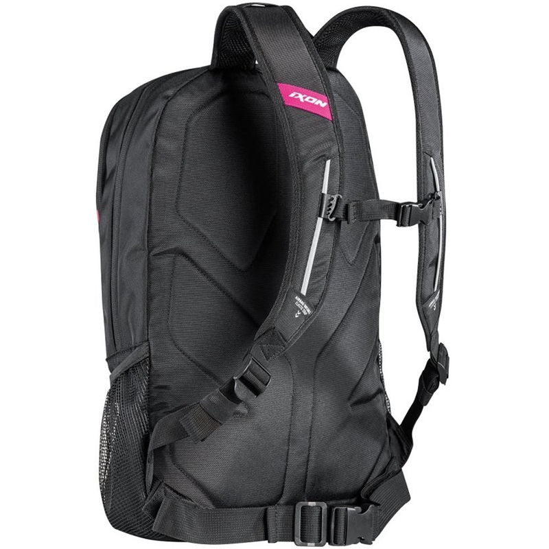Motorradrucksack IXON R-Tension 23 schwarz-weiß-rosa