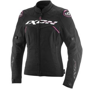 Damen-Motorradjacke IXON Meteor 31 Lady schwarz-weiß-rosa