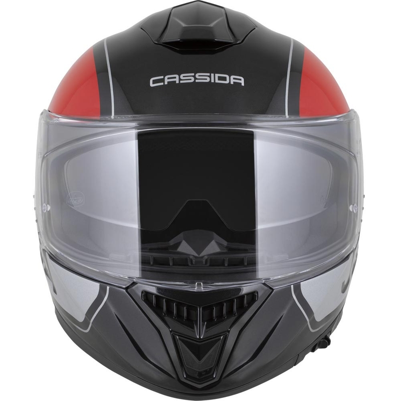 Cassida Integral GT 2.1 Jawa Sport Integralhelm für Motorräder, schwarz-perlmuttrot-silber