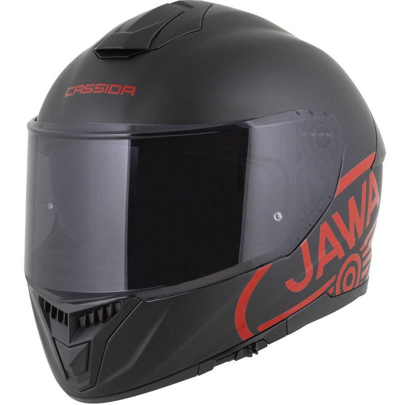 Cassida Integral GT 2.1 Jawa Solid Integralhelm, matt schwarz-glänzend rot