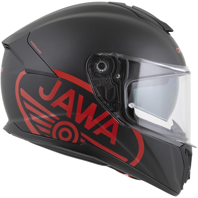 Cassida Integral GT 2.1 Jawa Solid Integralhelm, matt schwarz-glänzend rot