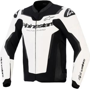 Alpinestars GP Force V2 Leder-Motorradjacke weiß-schwarz