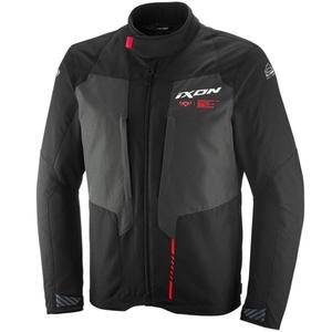 IXON Tyr Motorradjacke schwarz-anthrazit-fluoreszierend rot