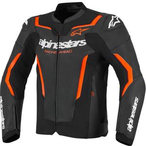 Alpinestars GP Force V2 Airflow Motorradjacke aus Leder, schwarz-fluoreszierend rot-weiß