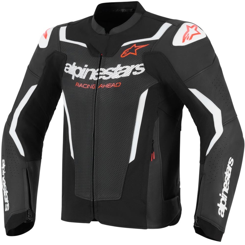 Alpinestars GP Force V2 Airflow Motorradjacke aus Leder, schwarz-weiß