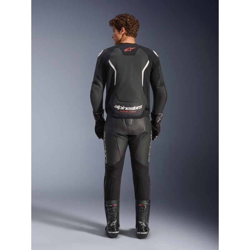 Alpinestars GP Force V2 Airflow Motorradjacke aus Leder, schwarz-weiß