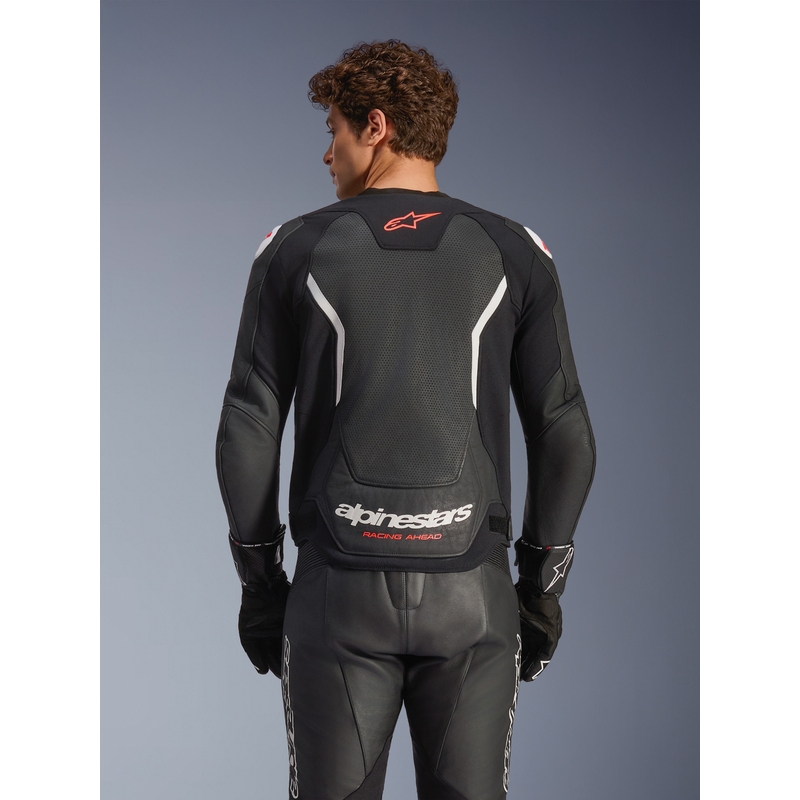Alpinestars GP Force V2 Airflow Motorradjacke aus Leder, schwarz-weiß