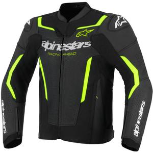 Alpinestars GP Force V2 Airflow Motorradjacke aus Leder, schwarz-fluoreszierend gelb