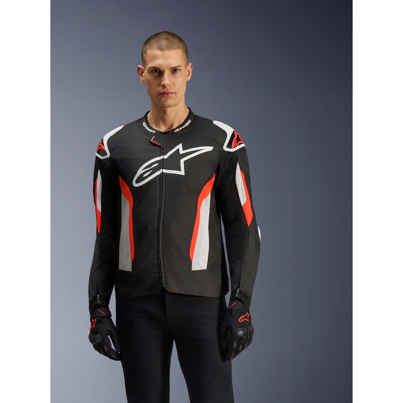 Alpinestars T-GP AIR Motorradjacke schwarz-fluoreszierend rot