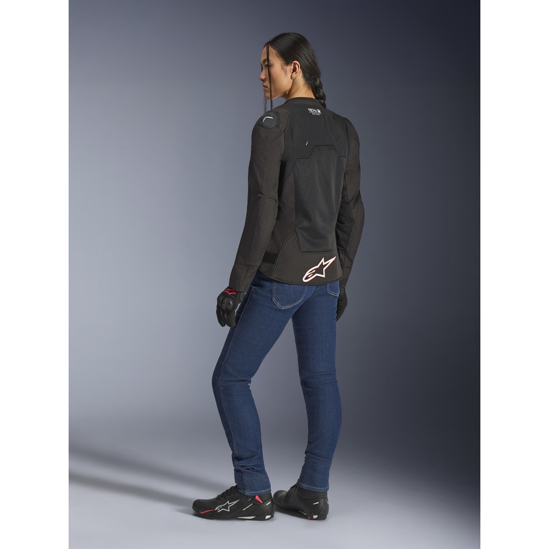 Alpinestars Stella SMX Air Damen-Motorradjacke schwarz-weiß-fluoreszierend rot
