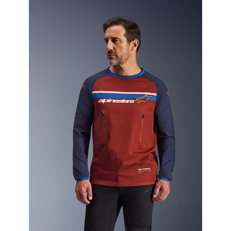 Alpinestars Maxdura Dual orange-dunkelblaues Motocross-Trikot