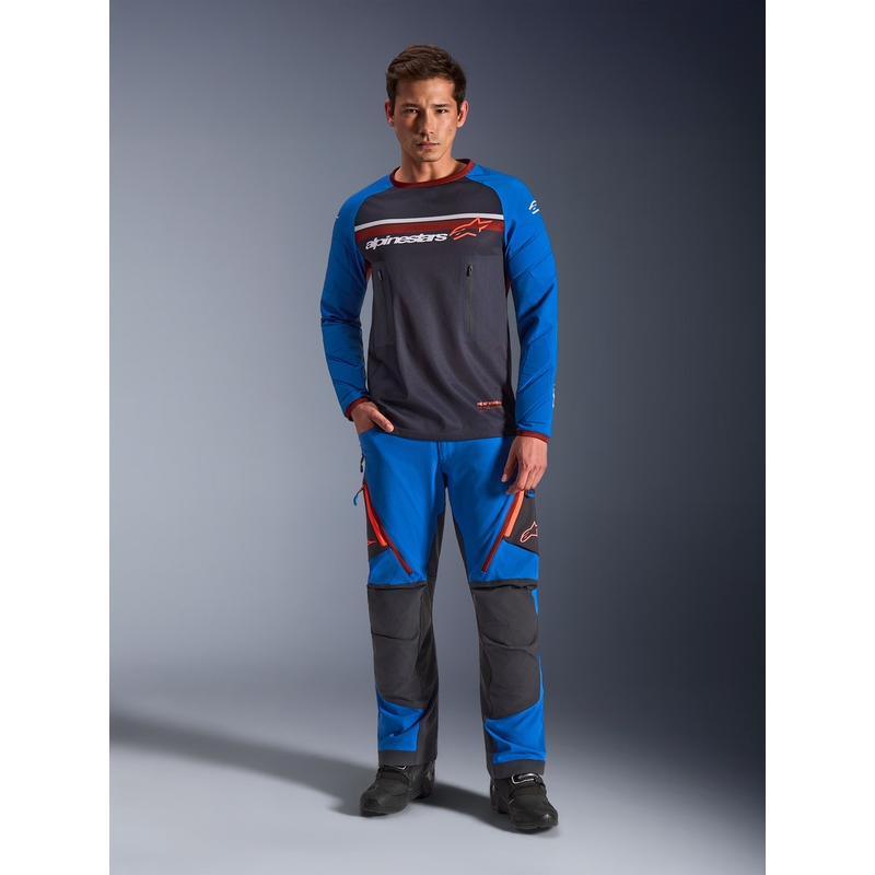 Alpinestars Maxdura Dual Motocross-Trikot, dunkelgrau-blau-orange