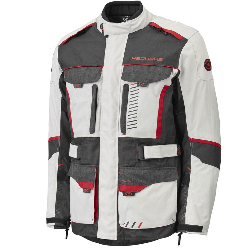 4SQUARE Trailer Craft Motorradjacke weiß-grau-rot