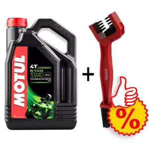 Set 5100 Ester 10W-40 4 l + Motul Kettenreinigungsbürste