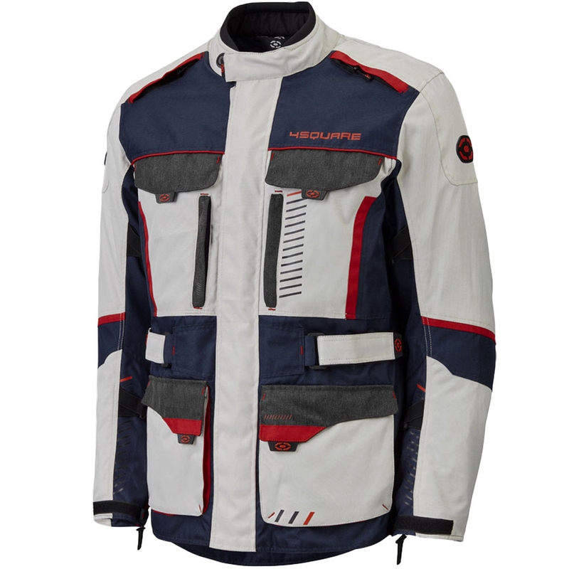 4SQUARE Trailer Craft Motorradjacke weiß-blau-rot