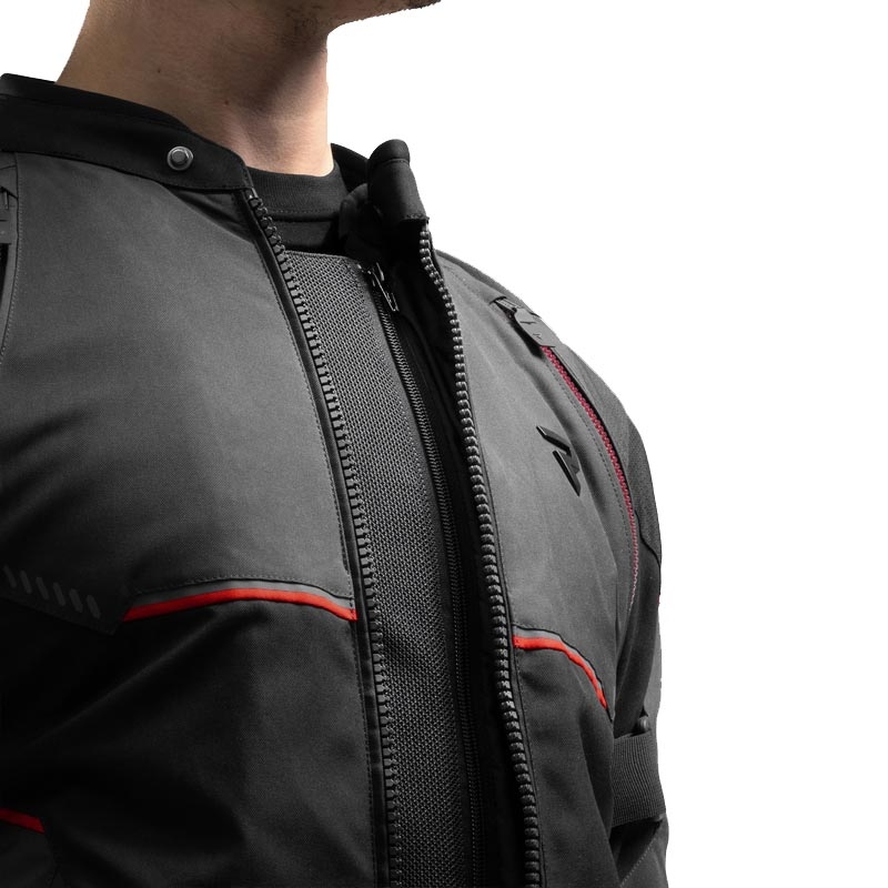 Rebelhorn Swift Motorradjacke schwarz-dunkelgrau-rot
