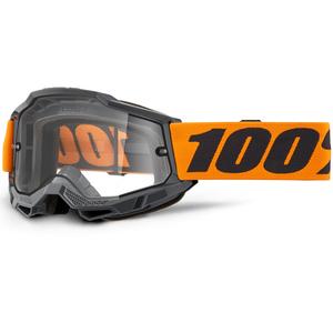 Motocross-Brille 100% ACCURI 2 Enduro orange mit doppeltem klarem Plexiglas