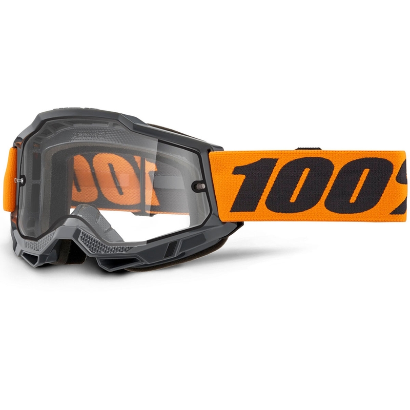 Motocross-Brille 100% ACCURI 2 Enduro orange mit doppeltem klarem Plexiglas
