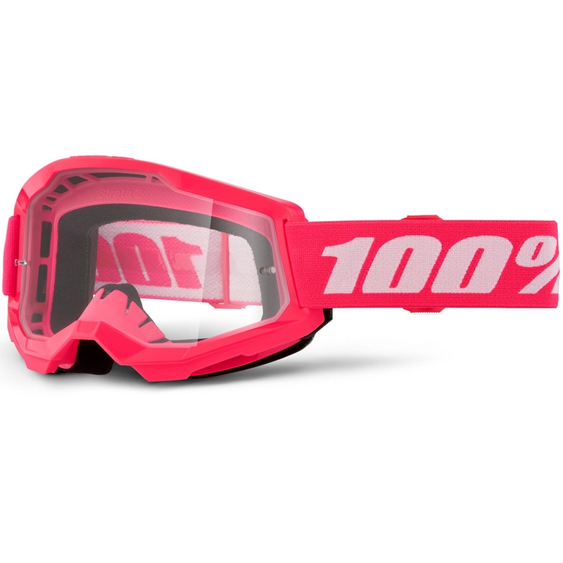 Motocross-Brille 100% STRATA 2 NEU pink mit klarem Plexiglas