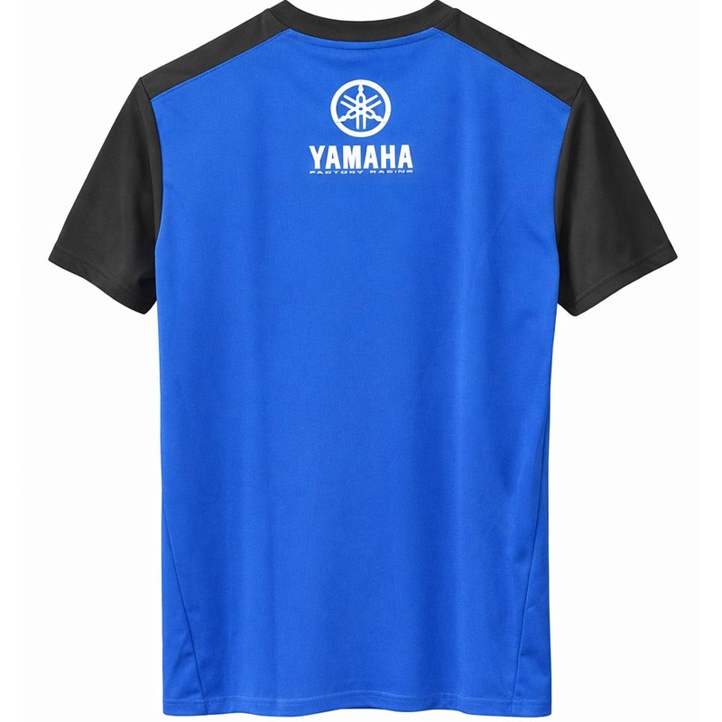 Yamaha T-Shirt mit weißem Klebeband, blau