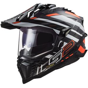 Enduro-Helm LS2 MX701 Explorer C Edge 06 schwarz-grau-fluo orange