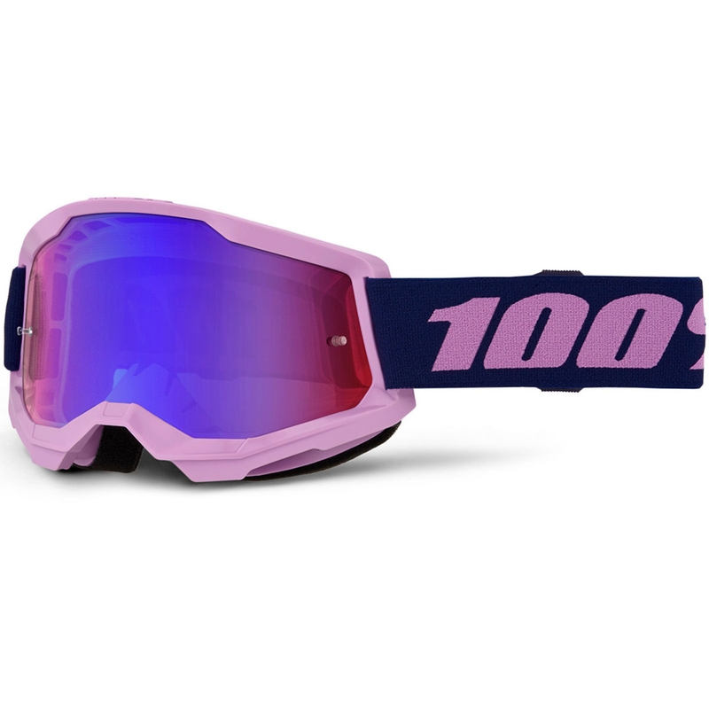 Motocross-Brille 100% STRATA 2 NEU lila mit rot-blauem Plexiglas