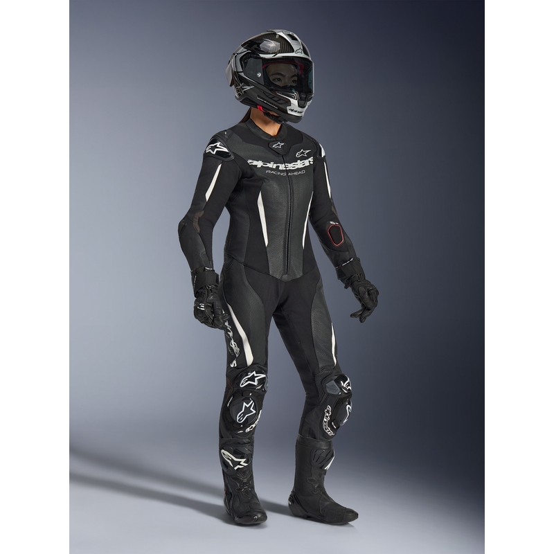 Alpinestars Stella GP-R7 Damen-Motorradkombi aus Leder, einteilig, Schwarz