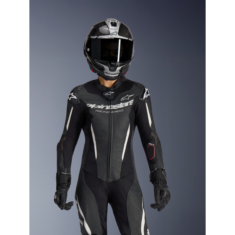 Alpinestars Stella GP-R7 Damen-Motorradkombi aus Leder, einteilig, Schwarz