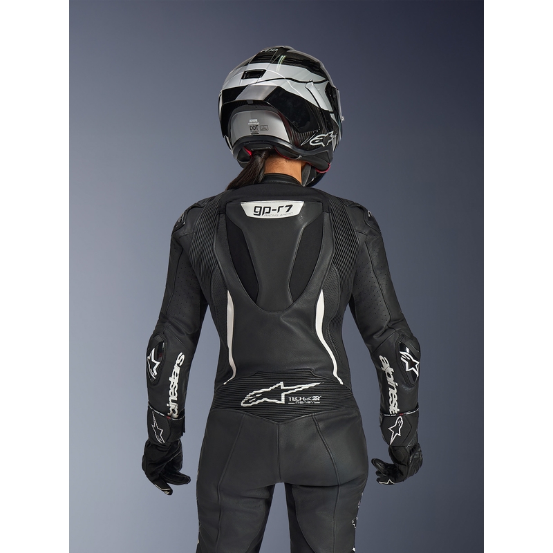 Alpinestars Stella GP-R7 Damen-Motorradkombi aus Leder, einteilig, Schwarz