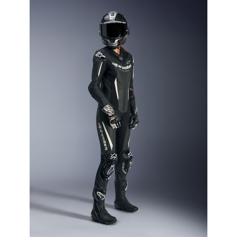 Alpinestars Stella GP-R7 Damen-Motorradkombi aus Leder, einteilig, Schwarz
