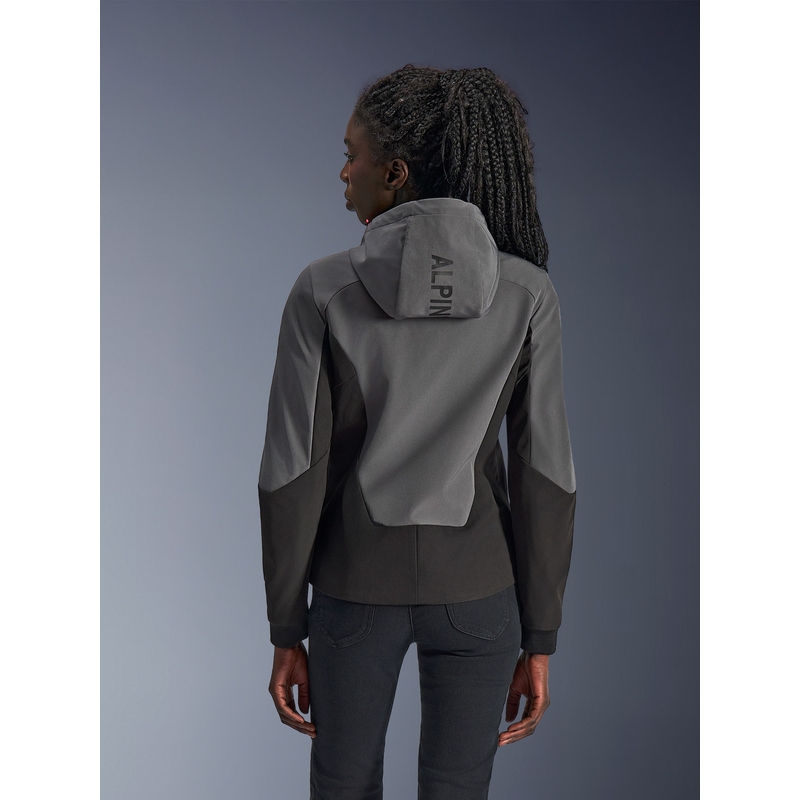 Alpinestars Stella Radium Tech Hoodie Damen-Motorradjacke dunkelgrau-schwarz-rosa