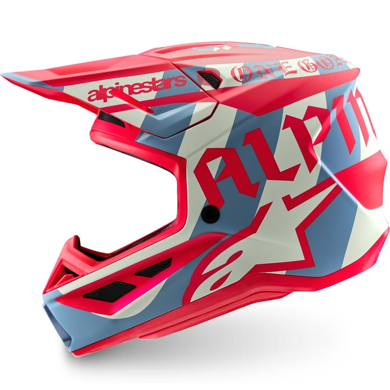 Alpinestars Supertech S-M7 Limited Edition Beast Coast Motocross-Helm, grau-schwarz-orange