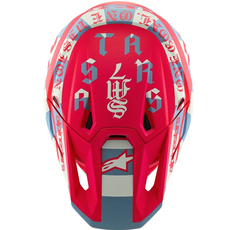 Alpinestars Supertech S-M7 Limited Edition Beast Coast Motocross-Helm, grau-schwarz-orange