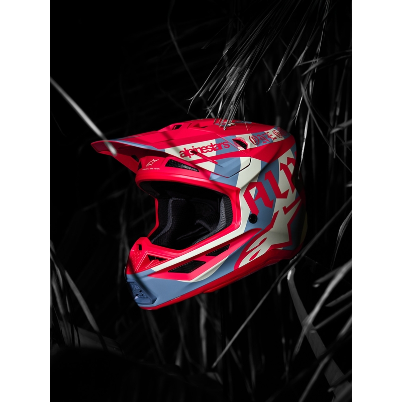 Alpinestars Supertech S-M7 Limited Edition Beast Coast Motocross-Helm, grau-schwarz-orange