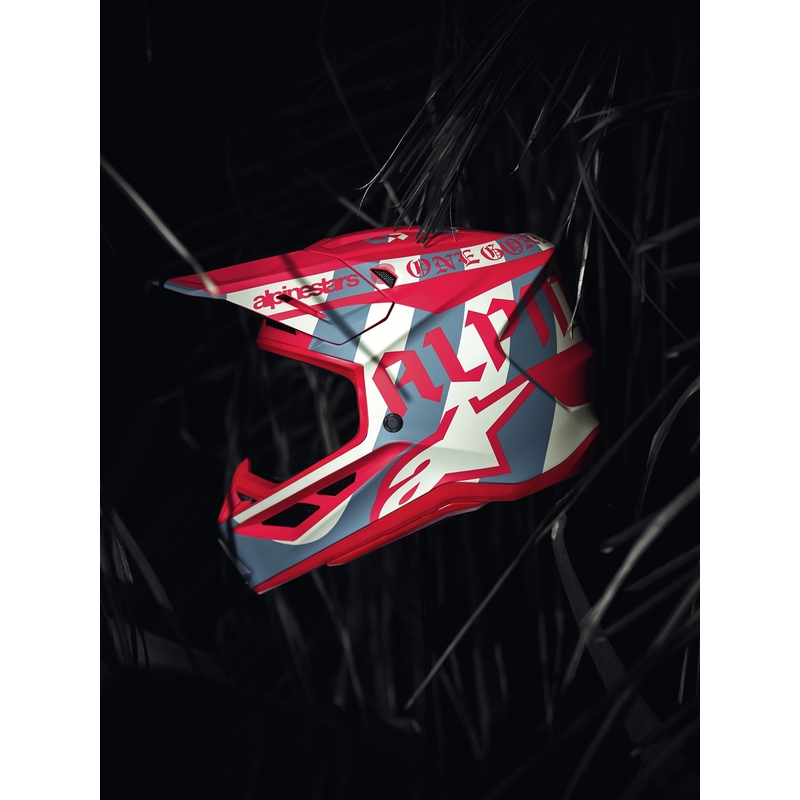 Alpinestars Supertech S-M7 Limited Edition Beast Coast Motocross-Helm, grau-schwarz-orange