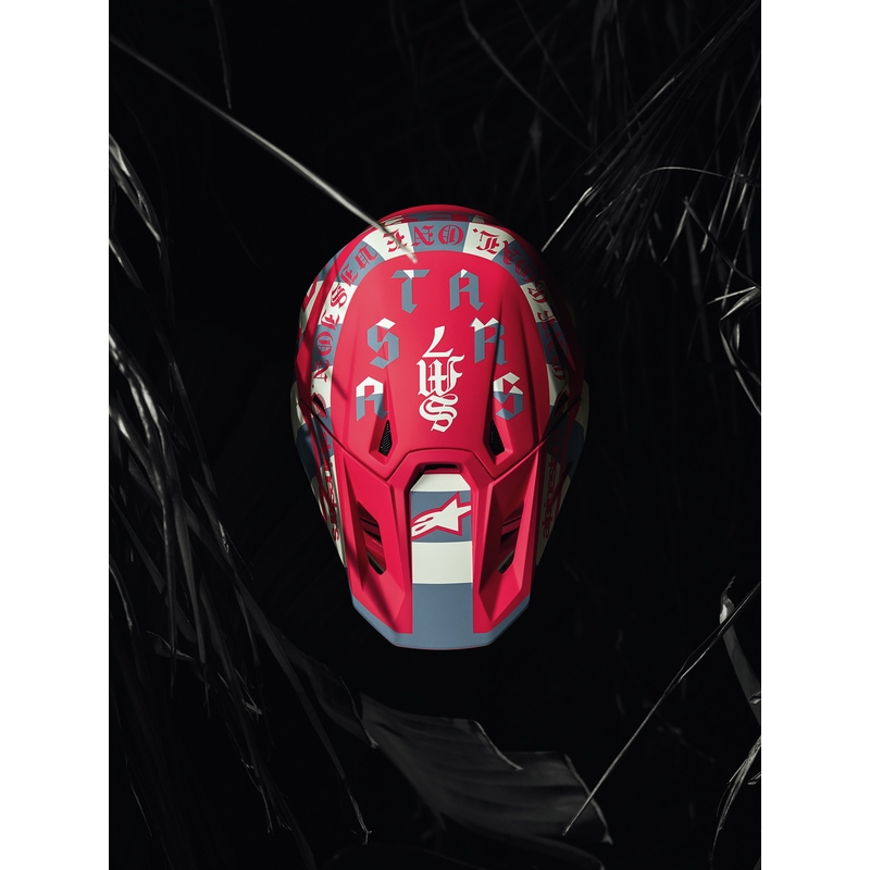 Alpinestars Supertech S-M7 Limited Edition Beast Coast Motocross-Helm, grau-schwarz-orange