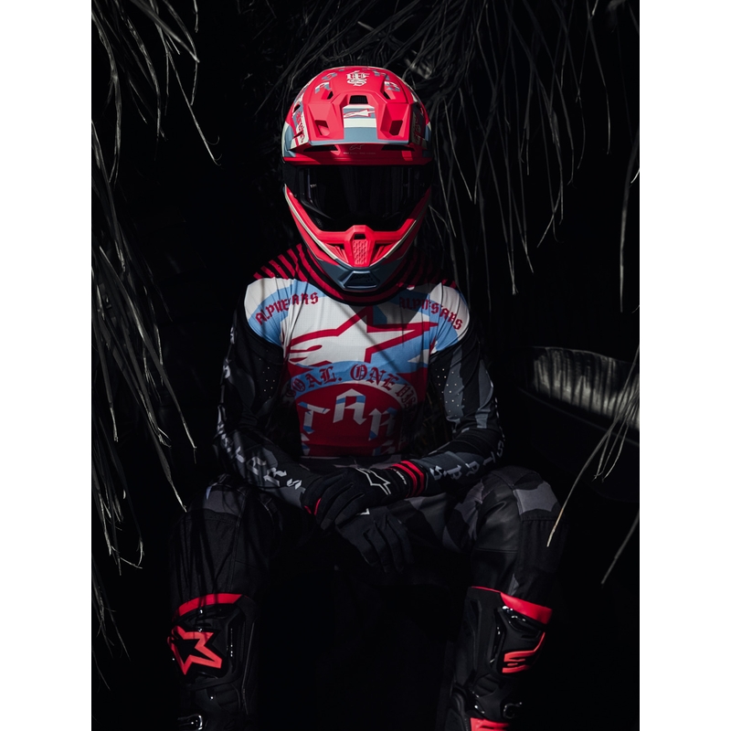 Alpinestars Supertech S-M7 Limited Edition Beast Coast Motocross-Helm, grau-schwarz-orange