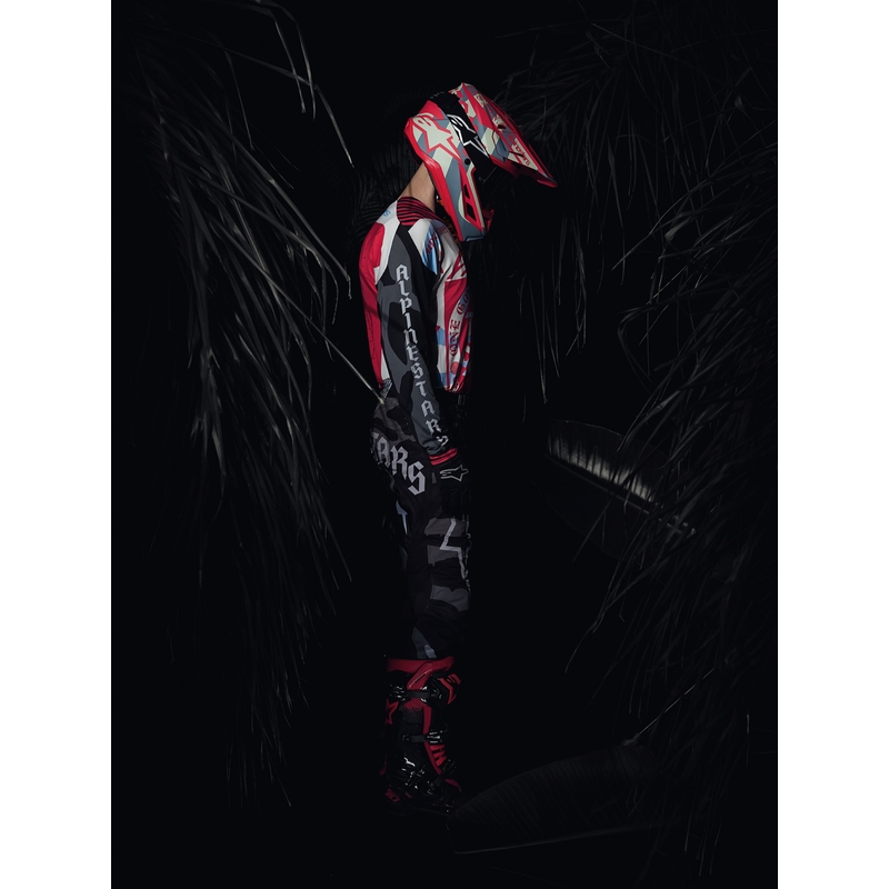 Alpinestars Supertech S-M7 Limited Edition Beast Coast Motocross-Helm, grau-schwarz-orange