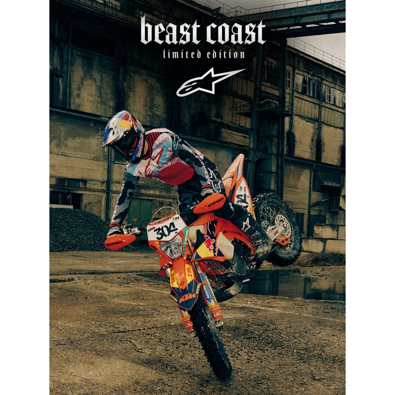 Alpinestars Supertech S-M7 Limited Edition Beast Coast Motocross-Helm, grau-schwarz-orange