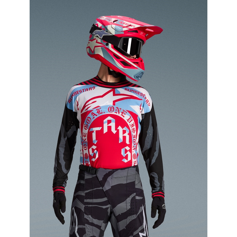 Alpinestars Techstar Beast Coast Motocross-Trikot in limitierter Auflage, grau-schwarz-orange