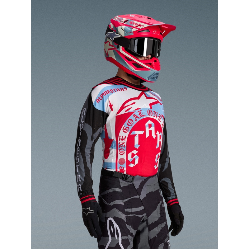 Alpinestars Techstar Beast Coast Motocross-Trikot in limitierter Auflage, grau-schwarz-orange