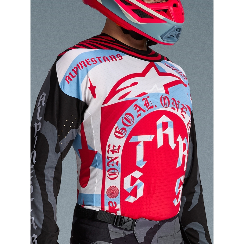 Alpinestars Techstar Beast Coast Motocross-Trikot in limitierter Auflage, grau-schwarz-orange