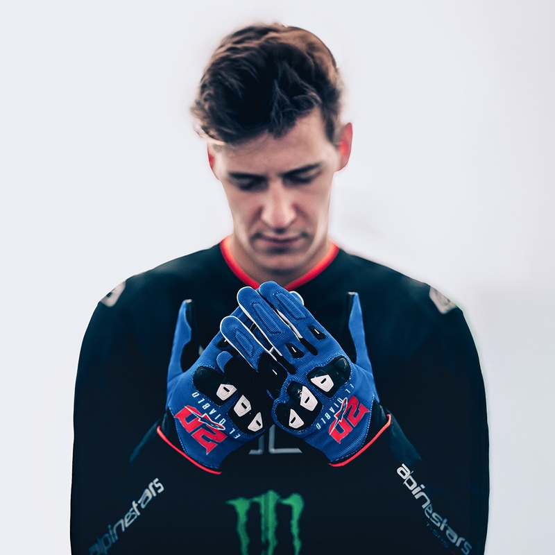 Alpinestars SP X 1 FQ20 Motorradhandschuhkollektion blau-schwarz-fluoreszierend rot