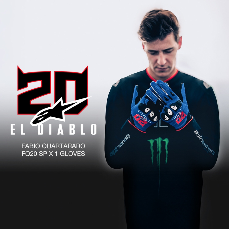 Alpinestars SP X 1 FQ20 Motorradhandschuhkollektion blau-schwarz-fluoreszierend rot