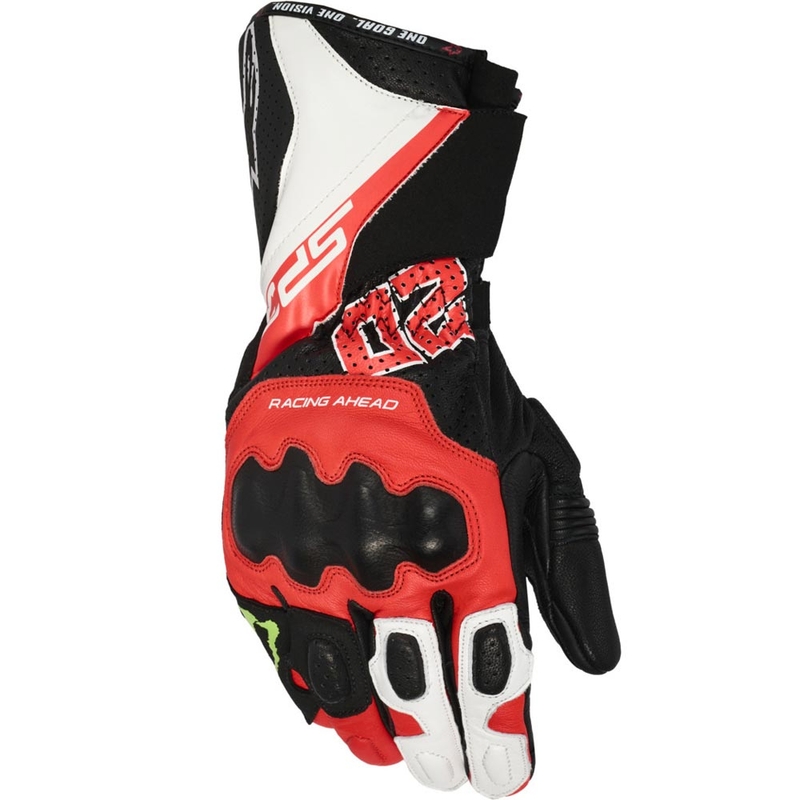Alpinestars SP-3 FQ20 Motorradhandschuhkollektion Schwarz-Fluororot-Weiß