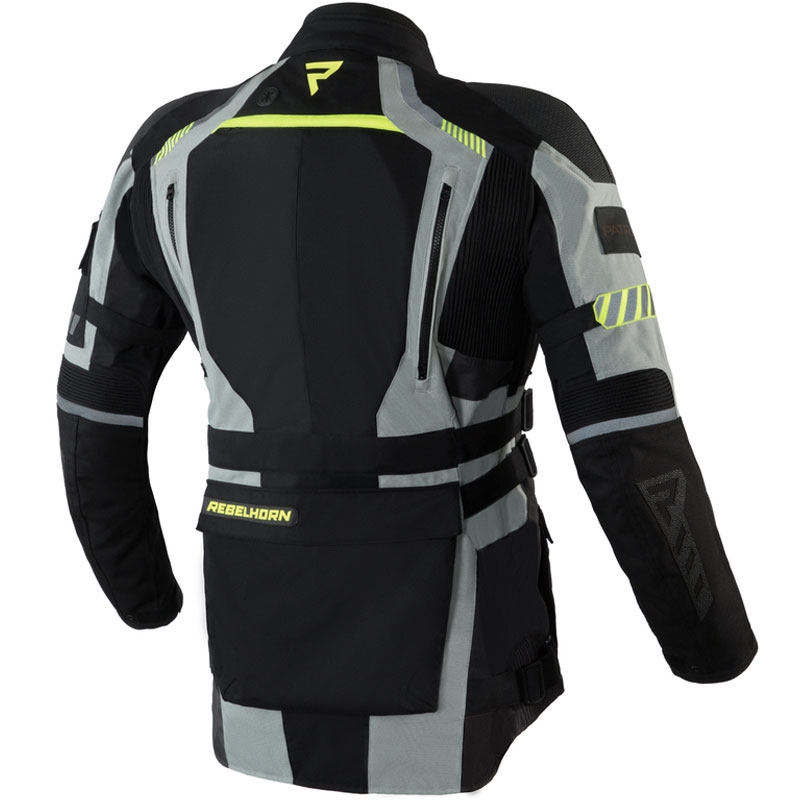 Motorradjacke Rebelhorn Patrol grau-schwarz-fluo gelb
