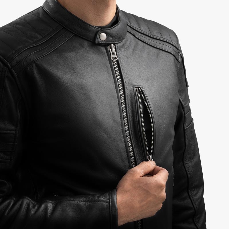 Ozone Colt Leder-Motorradjacke schwarz
